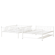 Load image into Gallery viewer, Full Over Full Metal Bunk Bed with Shelf and Guardrails, White
