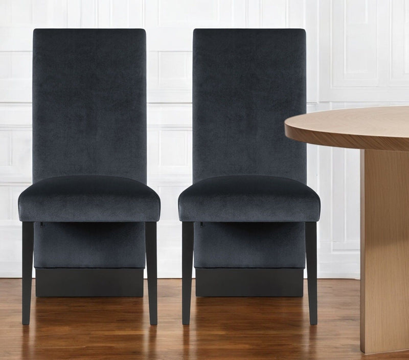 Upholstered In Velvet Dining Room Side Chairs (Set of 2) - Black