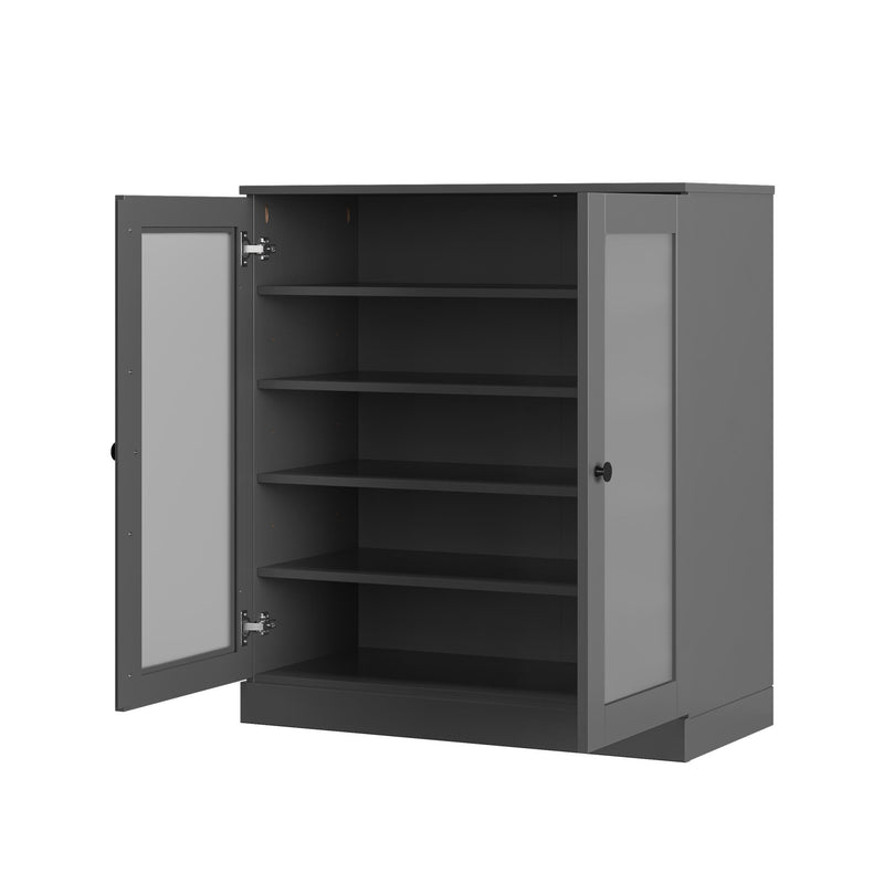 Twenty Pair Solid Woodshoe Storage Cabinet (752375) - Gray