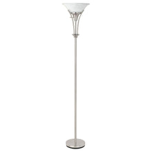 Load image into Gallery viewer, Jessa - Torchiere Floor Lamp With Soft Glass Shade - Silver
