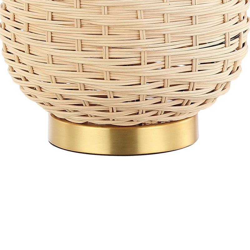 Urn Table Lamp LED With Empire Shade - Light Brown