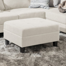 Load image into Gallery viewer, Ottoman With Birch Wood Legs And Cushioned Top For Comfort
