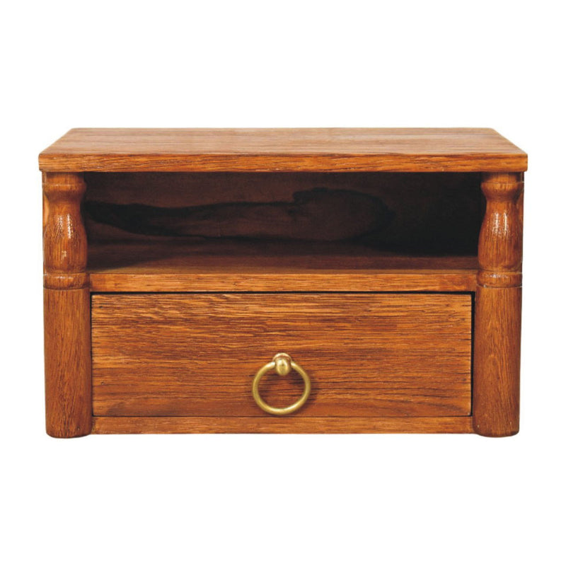 Solid Wood One Drawer Floating Nightstand (731536) - Oak