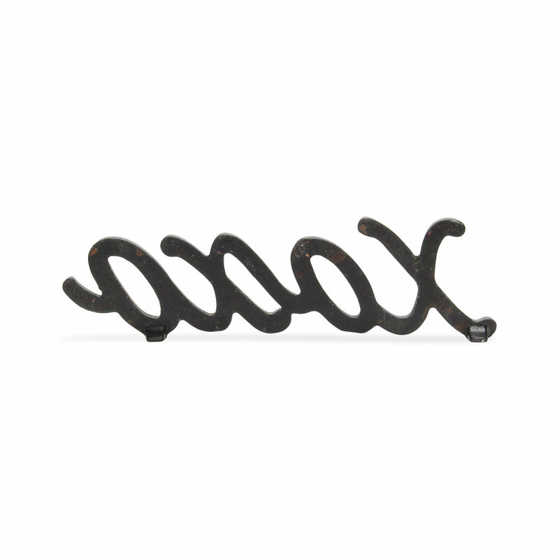 Hand Painted XOXO Sentiment Tabletop Sculpture - Black