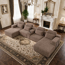 Load image into Gallery viewer, U-Shaped Sectional Sofa With Chaise Lounge And Cup Holders
