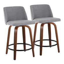 Load image into Gallery viewer, Toriano - Mid Century Modern, Fixed Height Counter Stool &amp; Swivel And Round Footrest (Set of 2)
