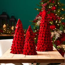 Load image into Gallery viewer, Fabric Trees Tabletop Sculpture (Set of 2) - Red

