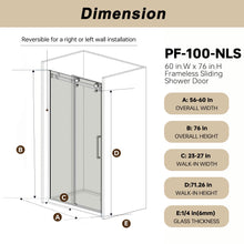 Load image into Gallery viewer, Frameless Single Sliding Shower Door &amp; Handle And Square Tube Track
