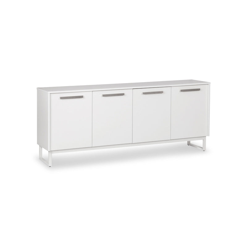 75" Wood Console Accent Cabinet With Four Doors - White