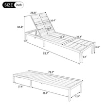 Load image into Gallery viewer, Outdoor Chaise Pool Lounge Chairs With Adjustable Backrest - Brown / White
