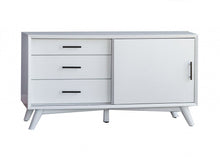 Load image into Gallery viewer, Mahogany Solids &amp; Okoume Veneer Cabinet_Enclosed Storage TV Stand - White
