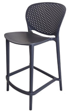 Load image into Gallery viewer, 26" Contemporary Heavy Duty Plastic Low Back Counter Height Bar Chairs (Set of 4) - Dark Gray
