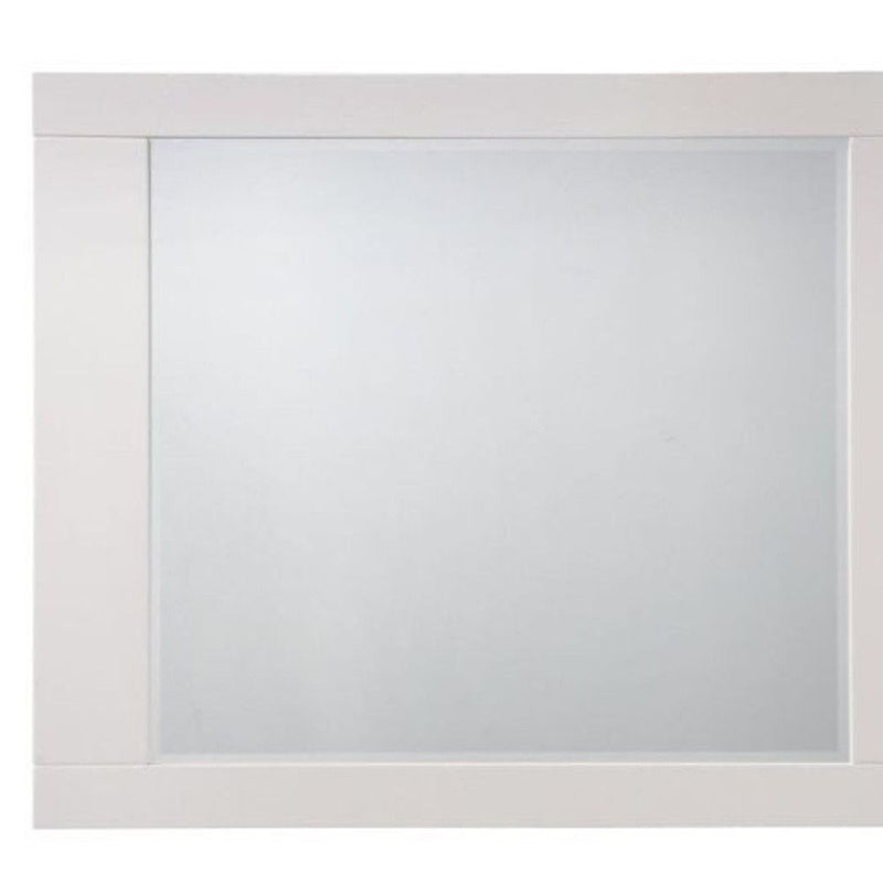 37" Square Framed Mounted Dresser Mirror - White