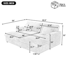 Load image into Gallery viewer, Oversized Double Chaise Lounge Sofa Bed With USB Ports And Cup Holders
