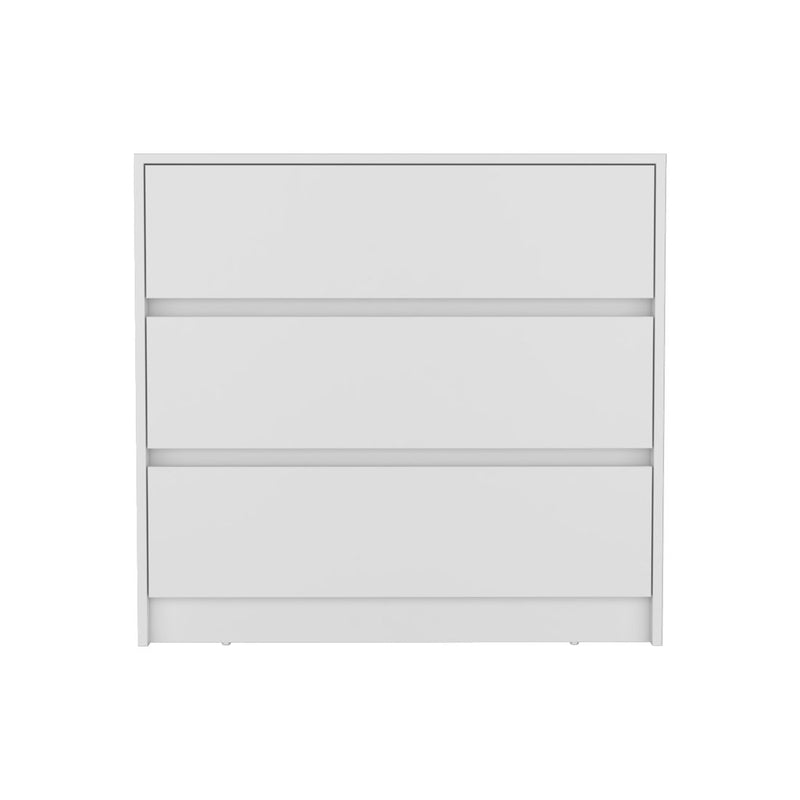 Wooden Three Drawer Dresser - White