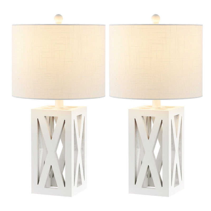 Table Lamps LED With Drum Shades (Set of 2) - White