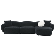 Load image into Gallery viewer, Lucifer - Sectional Sofa With 3 Pillows - Black Shimmer Chenille
