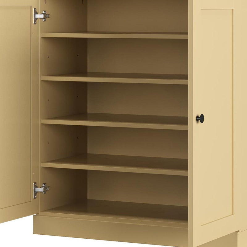Twenty Pair Solid Woodshoe Storage Cabinet (752349) - Yellow