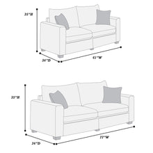 Load image into Gallery viewer, 2 Piece Contemporary Style Sofa Set With Matching Pillows
