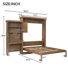 Load image into Gallery viewer, Queen Size Murphy Bed With Louvered Design And Multiple Storage Shelves - Wood
