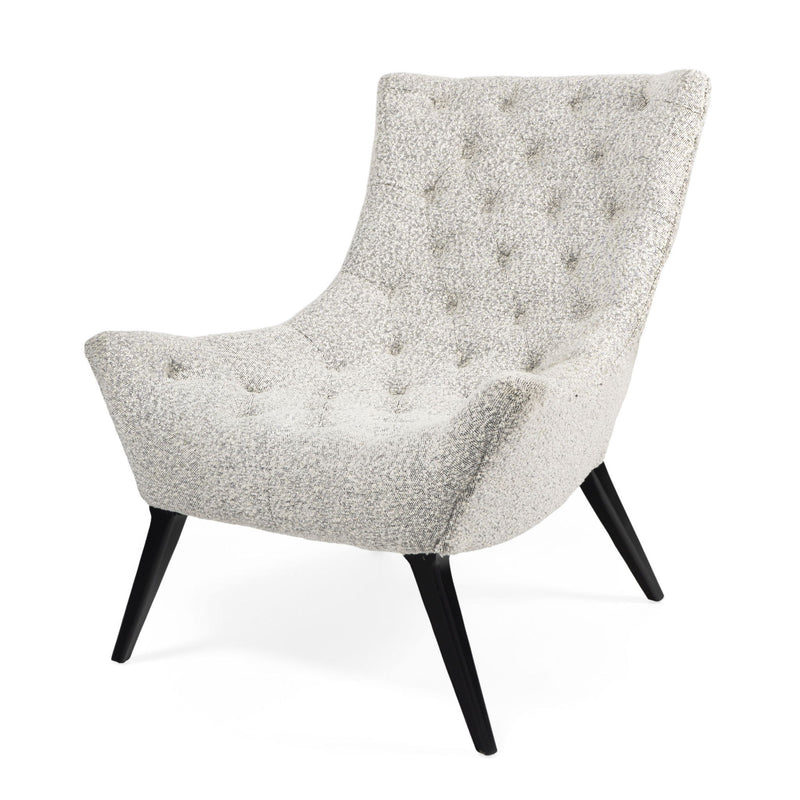 32" Tufted Boucle Lounge Chair - Gray / Black