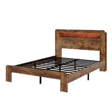 Load image into Gallery viewer, Wood Platform Bed Frame With Storage LED Light Headboard &amp; USB
