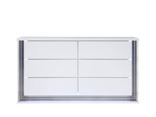 Load image into Gallery viewer, 61" Wood Lighted Six Drawer Double Dresser - White
