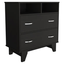 Load image into Gallery viewer, Two Drawer Dresser With Open Shelving - Black
