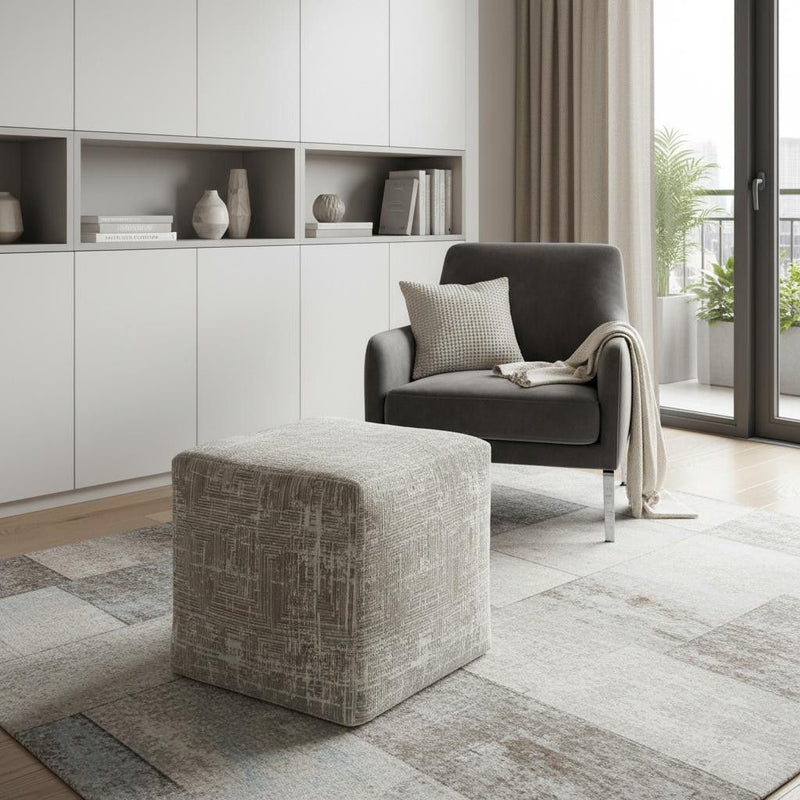 Polyester Blend Ottoman - Gray