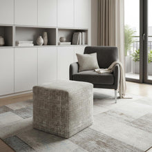 Load image into Gallery viewer, Polyester Blend Ottoman - Gray
