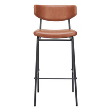Load image into Gallery viewer, 26" Faux Leather And Steel Counter Height Bar Chairs (Set of 2) - Brown And Black
