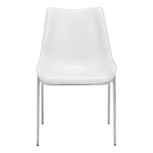 Load image into Gallery viewer, Upholstered Faux Leather Open Back Dining Side Chairs (Set of 2) - White
