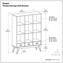 Load image into Gallery viewer, Draper - 9 Cube Storage With Drawers - Brown
