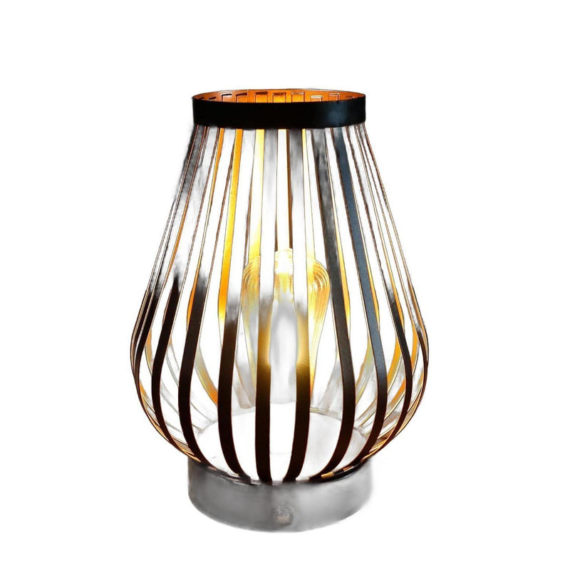 Novelty USB Battery Powered Desk Lamp With Cage Shade - Brown