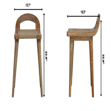 Load image into Gallery viewer, Woven Raised Back Stool - Oak
