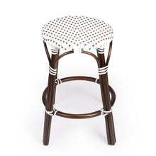 Load image into Gallery viewer, Rattan Backless Counter Height Bar Chair - Dark Brown White And Brown
