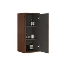 Load image into Gallery viewer, Striped Walnut Bathroom Floating Side Cabinet, Wall-Mounted Storage Cabinet For Small Spaces - Walnut
