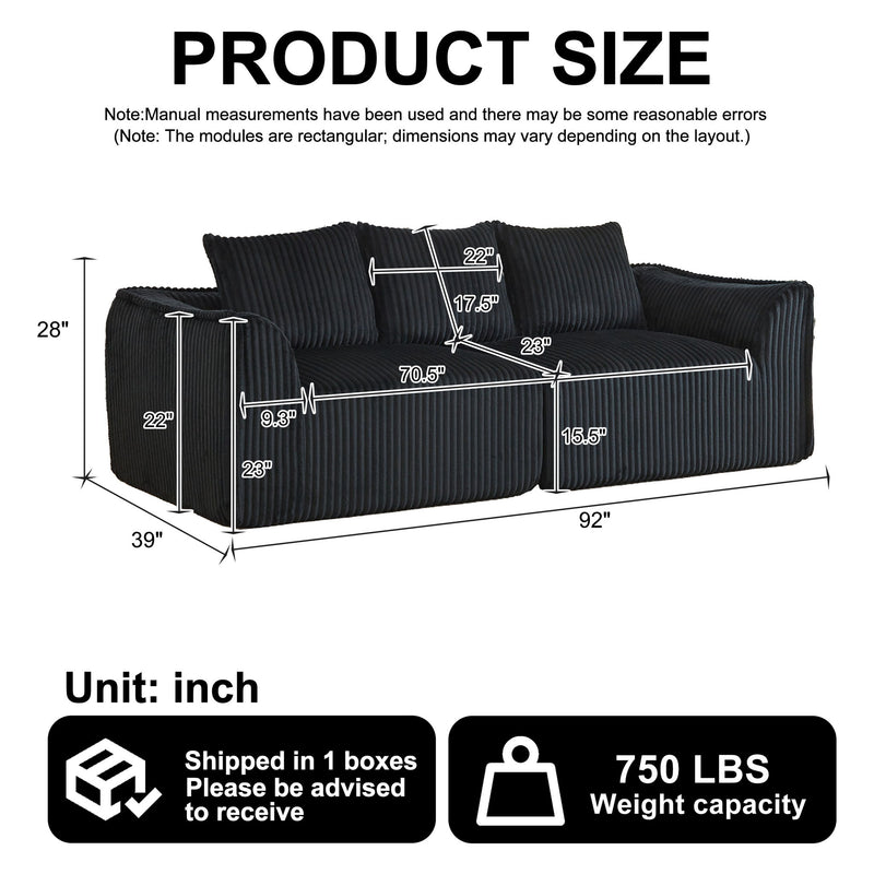 Minimalist 3 Seater Sofa With Curved Lines And Gently Sloped Backrest