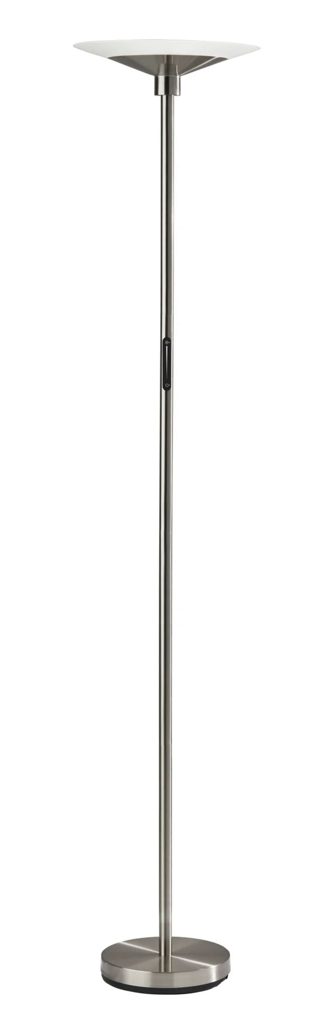 Steel LED Torchiere Floor Lamp With Solid Color Cone Shade - Silver / White