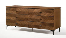 Load image into Gallery viewer, Manufactured Wood Six Drawer Double Dresser 63" - Walnut
