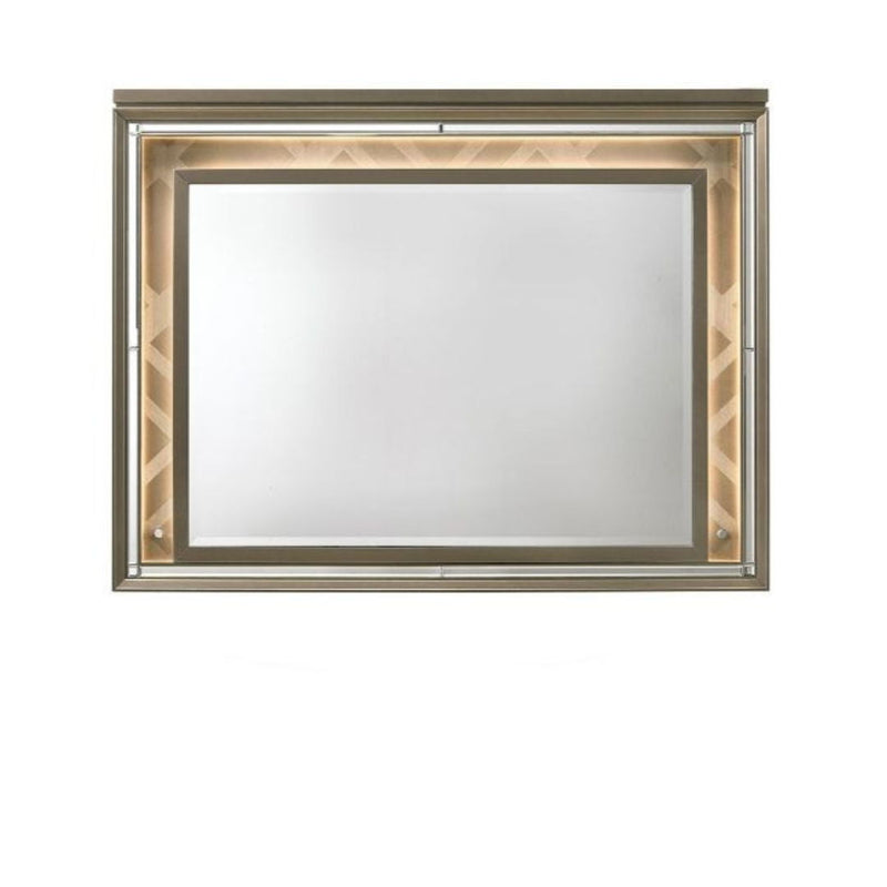 37" Lighted Framed Mounted Dresser Mirror - Champagne