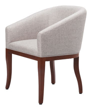 Load image into Gallery viewer, Fabric Upholstered Dining Arm Chair - Brown / Gray
