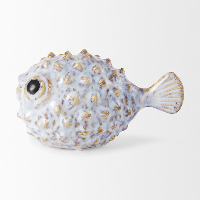 Petite Puffer Fish Sculpture - Off White