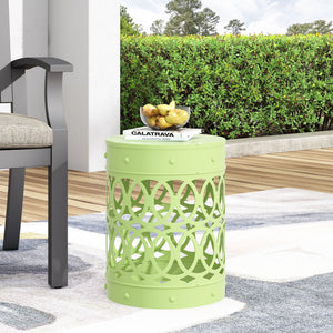 Outdoor Metal Large End Table, Modern Design