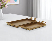 Load image into Gallery viewer, Cast Iron Handmade Vanity Trays With Handles (Set of 2) - Gold
