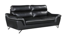 Load image into Gallery viewer, Sofa With Silver Legs Leather - Black
