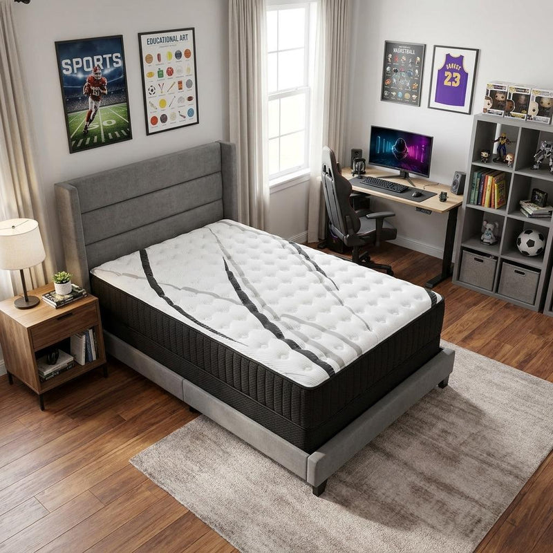 Graphite And Titanium Infused Gel Memory Foam Medium Hybrid Mattress - Twin