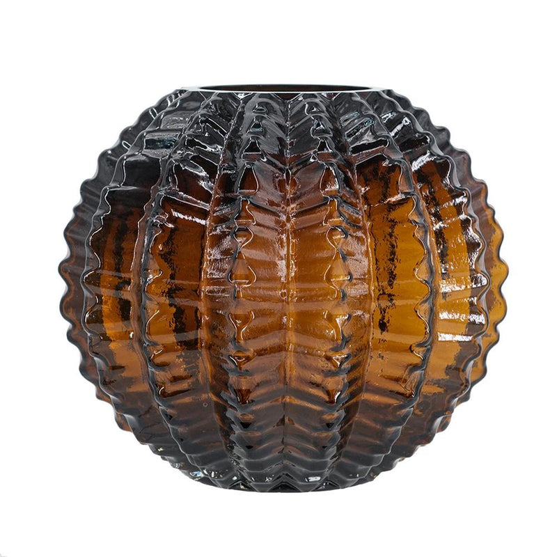 Textured Round Table Vase (574421) - Burnt Umber