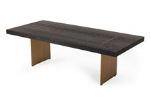 Load image into Gallery viewer, 95" Metal Sled Base Dining Table - Dark Brown
