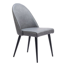 Load image into Gallery viewer, Upholstered In Faux Leather Dining Side Chairs (Set of 2) - Gray / Black

